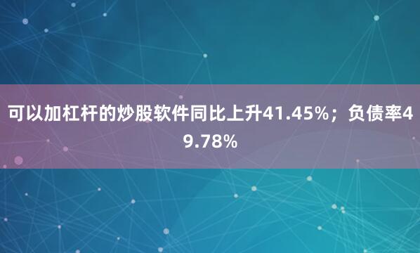 可以加杠杆的炒股软件同比上升41.45%；负债率49.78%